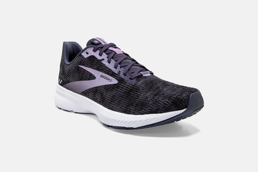 Brooks Israel Launch 8 Road Running Shoes Womens - Black/Purple - YFN-385416